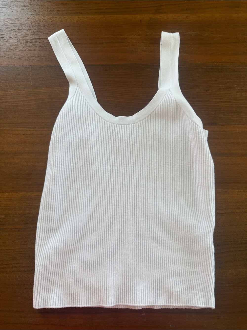 Abercrombie & Fitch White Ribbed Scoop Neck Tank